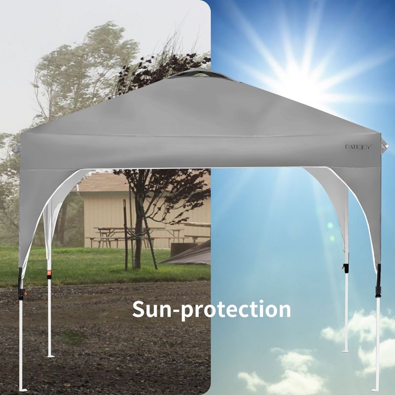 10x10 FT Outdoor Pop Up Tent Canopy Height Adjustable Sun Shelter W/ Roller Bag, 4 of 11