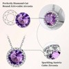 Sparkling Birthstone Necklaces for Women, Heart/Round/Teardrop/Square Crystal Solitaire Diamond Necklace, Birthday/Anniversary - 3 of 4