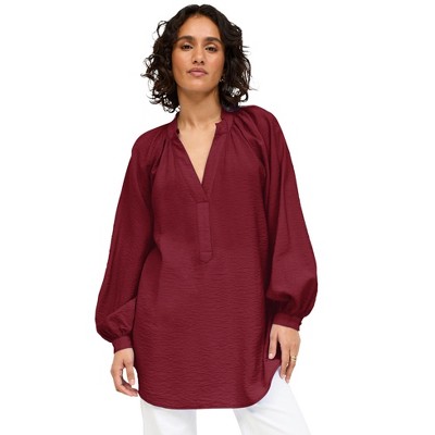 ellos Notched V-Neck Tunic