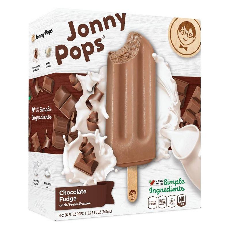 JonnyPops Dark Chocolate &#38; Cream Frozen Bars - 4pk/8.25 fl oz, 2 of 7