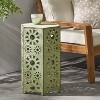 CAVINAS Hexagonal Iron Outdoor Patio End Table with Sunburst Cut Out Design,Waterproof Weather Resistant Side Table for Patio,Garden,Balcony - 2 of 4