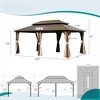 VisioGear Canopies and Gazebos, Gazebo with Double Roof Canopy, Gazebo Pavilion for Patio and Backyard, Brown, 214.6"*142.8"*120" - 2 of 4