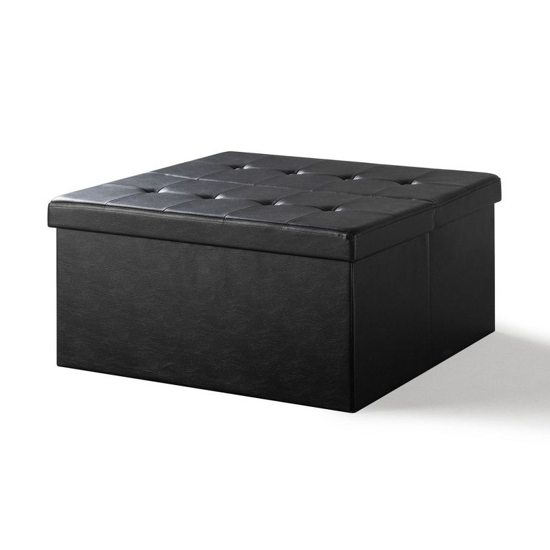 30" Button Tufted Folding Storage Ottoman Bench and Coffee Table with Smart Lift Top - Mellow, 1 of 9