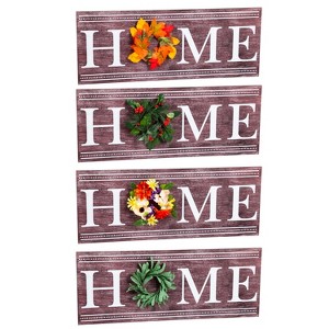 Evergreen Beautiful Seasonal Interchangeable Wreath Sign Wall Decor - 28 x 2 x 11 Inches - 1 of 4