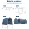 7x12FT Outdoor Storage Shed,Portable Carport with Roll-up Zipper Door and Windows,Waterproof,Storage Sheds for Motorcycle,Firewood,Garden Tools - 3 of 4