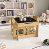 Lirago 3 in 1 Kids Wood Table and Chairs Children Activity Table Toddler Furniture Set Play and Learning with Storage and Detachable Drawing Board - 2 of 4