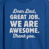 Men's - Instant Message - Dear Dad Great Job Long Sleeve Graphic T-Shirt - 2 of 4