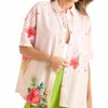 Women's Hibiscus Floral Print Button Down Top Blouse - Jnna - 4 of 4