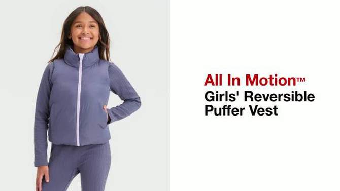 Girls' Reversible Puffer Vest - All In Motion™, 2 of 9, play video