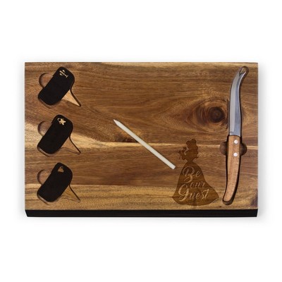 Toscana Disney Beauty and the Beast Delio Acacia Cheese Charcuterie Board and Tools Set