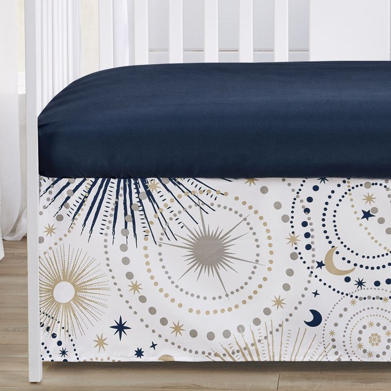Sweet Jojo Designs Boy or Girl Gender Neutral Unisex Baby Crib Bedding Set - Celestial Blue, Grey and Gold 4pc, 5 of 8