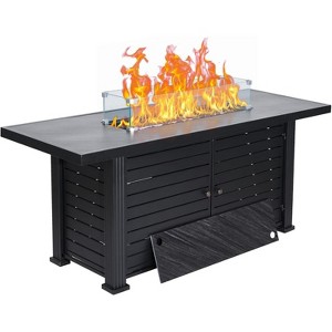 57" Rectangular Propane Fire Pit Table, 50,000 BTU Outdoor Heater with Rain Cover, CSA Certified, Steel/Iron Construction, Reversible Tabletop - 1 of 4