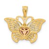 Black Bow Jewelry 14k Yellow & Rose Gold with White Rhodium 22mm Butterfly Heart Pendant - 3 of 4