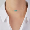 925 Sterling Silver Choker Necklace, Handmade with 3 Birthstone Beads for Women Turquoise Jewelry Set - 3 of 4