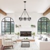 PAKOKULA 6-Light Black Vintage Candle Style Wagon Wheel Chandelier - 4 of 4