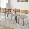 PAGED Upholstered Dining Chairs,Dining Room Chairs with Natural Rattan Backrest,Chairs with Metal Legs for Kitchen,Living Room - 4 of 4