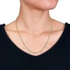 EVERLY JEWELRY | Yellow Plated Sterling Silver 1ct TGW Created White Sapphire Heart Station Necklace, 17 inc - 3 of 4