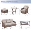 Buenhomino High Back Outdoor Furniture with 6-inch Extra Thick Cushions, Patio Furniture Set with Swivel Chairs, 7 PCS Wicker Conversation Set - 3 of 4