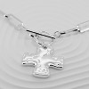Chunky Hammered Cross Necklace for Women, Bold Paperclip Chain with Toggle Clasp Sliver - 4 of 4