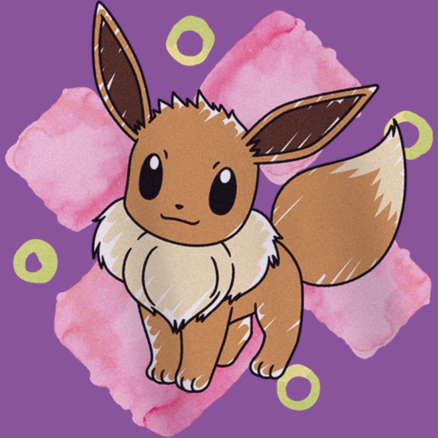 Футболка Pokemon Watercolor Eevee T-Shirt - Purple Berry для девочек, цвет: Фиолетовый — фото 2