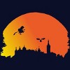 Junior's Design By Humans Halloween witch silhouette By InfaredDesigns T-Shirt - 2 of 3