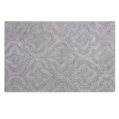 Knightsbridge Link Bath Rug Cotton Non Skid Back - 17x24", Silver : Target
