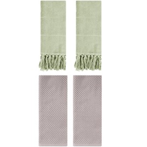 REGALWOVEN 4 Pcs Cotton Bathroom Hand Towels for Spa, Hotel - 1 of 4