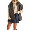 Women's Apparel- Klesis Oversized Faux Leather Vest with Pockets - 2 of 2