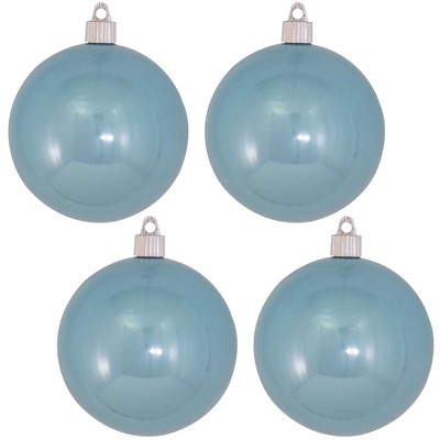 Christmas by Krebs 4ct Lagoon Blue Shatterproof Christmas Ball Ornaments 4" (100mm)