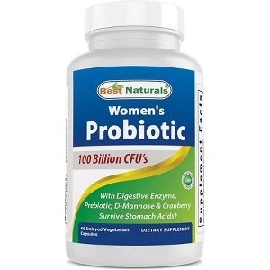 Best Naturals Probiotics for Women 100 Billion CFU - 10 Strains + Prebiotics Fiber + Digestive Enzyme Blend + Women's Health Herbal Blend - Immune, - 1 of 4