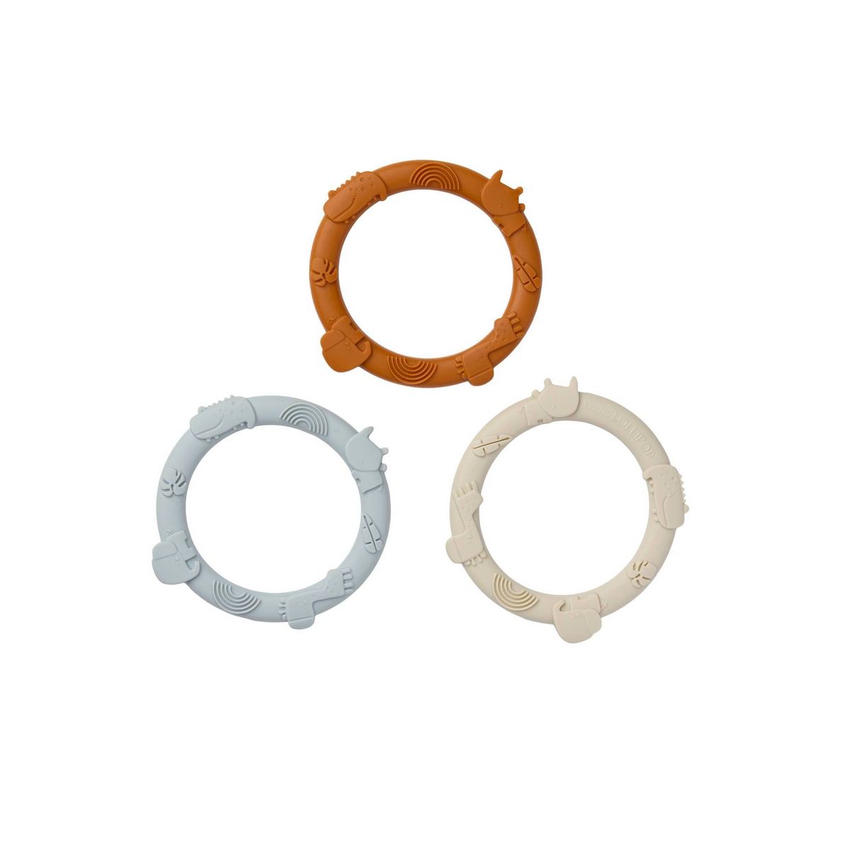 Loulou Lollipop Silicone Wild Teething Ring Soother Set - 3pc - thumbnail 6