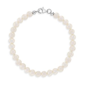 Girl's Classic Cultured Pearl Strand Bracelet Sterling Silver - In Season Jewelry - 1 of 4