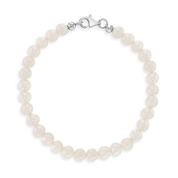 Girl's Classic Cultured Pearl Strand Bracelet Sterling Silver - In Season Jewelry