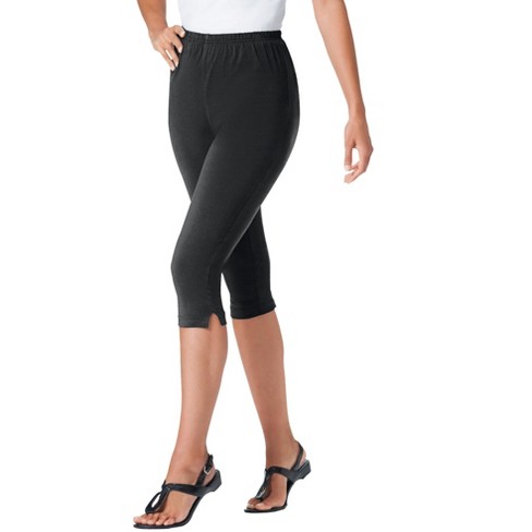 Woman Within Women s Plus Size Stretch Cotton Capri Legging Target