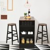 Costway 3 Pieces Bar Table Set Industrial Counter Height Dining Table Set with Storage - 3 of 4