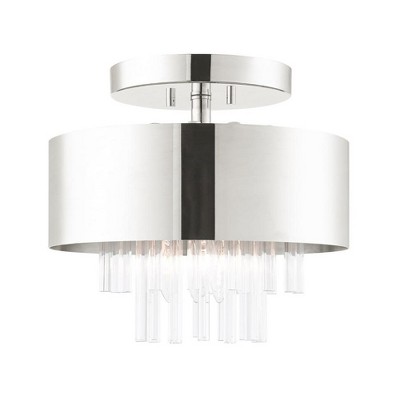 Livex Lighting Orenburg 3 - Light Semi-Flush Mount in  Polished Nickel