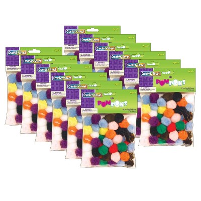 POM POMS: GLITTER 33MM ASSORTED COLOR 40PC