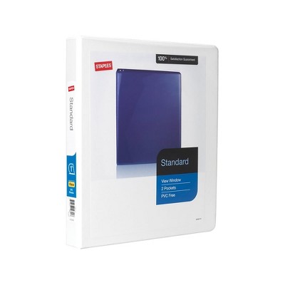 Staples Standard 1" 3-Ring View Binder White (26432-CC) 82656