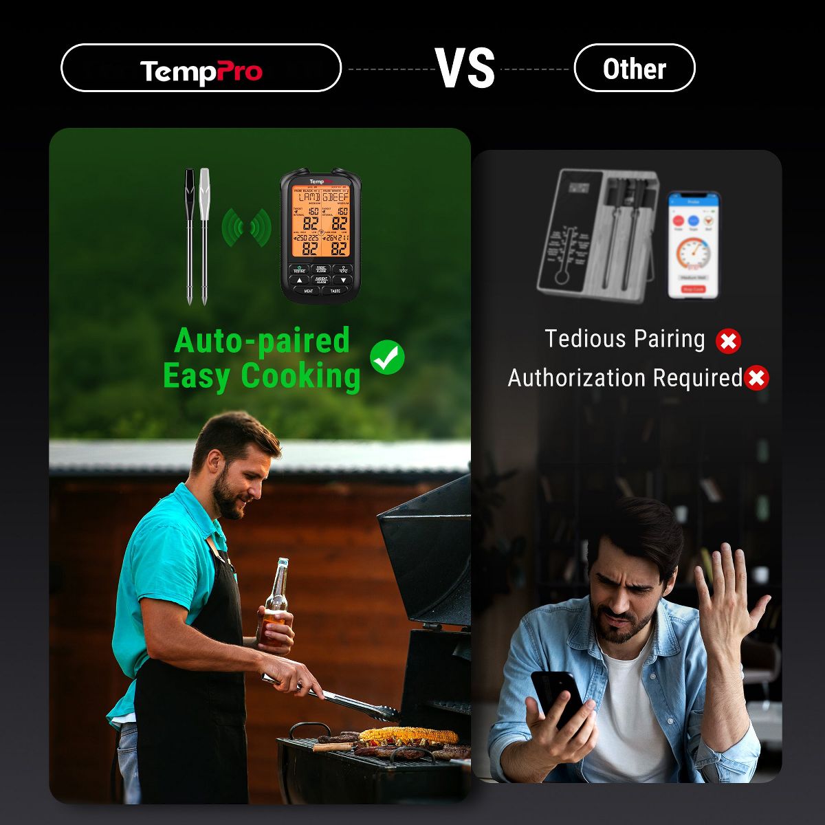 TempPro TempSpike XR 2000FT Wireless Meat Thermometer Digital with 2 Upgraded Ultra-Thin Probe (Formerly ThermoPro) - thumbnail 7