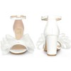 BLISSFUL STEP Women's Bow Tie Ankle Buckle Strap Chunky High Heels Sandals - 2 of 4