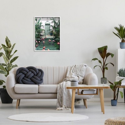 White Framed Tropical Flamingo Canvas Print, 24 x 30
