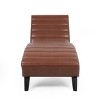GDFStudio Metter Contemporary Faux Leather Channel Stitch Chaise Lounge - 4 of 4