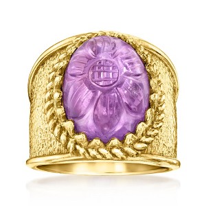 Ross-Simons 8.25 Carat Amethyst Flower Ring in 18kt Gold Over Sterling - 1 of 4