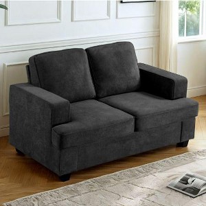 CAVINAS Modern Velvet Loveseat Sofa, Comfortable 2 Seater Couch with Deep Seating and High-Density Foam, Loose Back Cushions, Wide Arms - 1 of 4