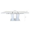 Modern Faux Marble Extendable Dining Table for 6-10, Sleek Dual Pedestal Base, Elegant & Spacious Design for Dining Room-Coolbibila - 4 of 4