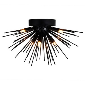 CWI Lighting Savannah 6 Light Flush Mount With Black Finish - 1 of 4