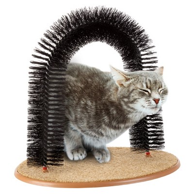 Pet Adobe Self-Grooming Bristle Ring Brush Cat Arch with Carpet Base