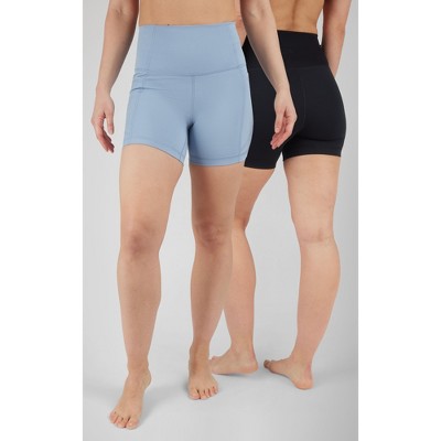 Yogalicious Womens 2 Pk Lux Forza 5" Side Pocket and Everyday Bike Short