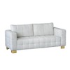 3-Seater Chenille Sofa with Tufted Seat & Custom Stainless-Steel Legs - 2 of 4