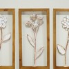 VIP Metal 16 in. Brown Floral Print Wall Art Set of 3 - 3 of 4